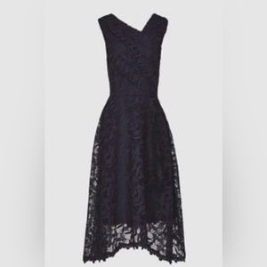 Reiss | Navy Crochet Detail Dress | Size 8